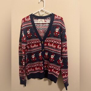Daisys Boutique Festive Red and Blue Santa Cardigan